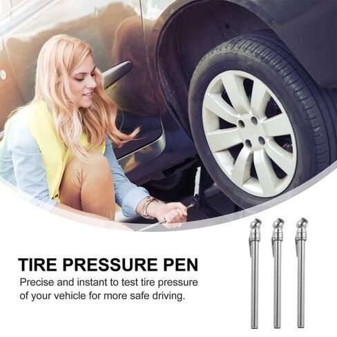 POPETPOP Portable Tire Pressure Gauge Pen 5pcs Silver Car Tire Pressure Gauge Pencil Automotive Repair Tool in Saudi Arabia