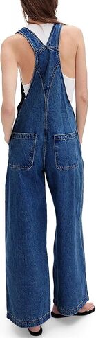 Women's Casual Wide Leg Denim Overalls Loose Fit Jean Jumpsuits Adjustable Strap Bib Romper Fall in Saudi Arabia