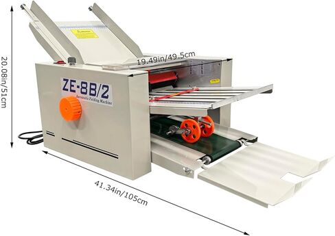 Automatic Paper Folding Machine 2 Plates, Speed Adjustable Desktop Letter Fold, Electric Document Folder with Digital Counter, 110V Folding from 2x3 inches to 12x27 inches in Kuwait
