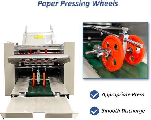 Automatic Paper Folding Machine 2 Plates, Speed Adjustable Desktop Letter Fold, Electric Document Folder with Digital Counter, 110V Folding from 2x3 inches to 12x27 inches in Kuwait