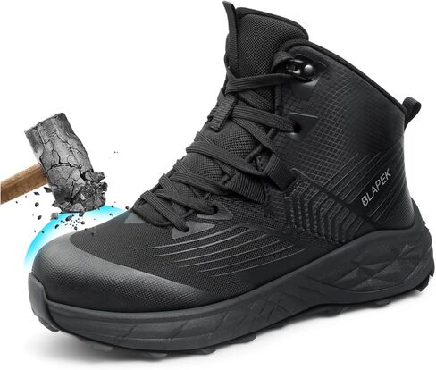 Women's Steel Toe Work Boots – Lightweight Slip Resistant Safety Shoes for Women with Kevlar Puncture Protection, Ankle Support, Comfortable Work Boots for Construction & Warehouse Size 6.5-11 in Saudi Arabia