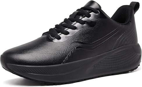 أحذية عمل مضادة للانزلاق للنساء مقاومة للماء لطهاة المطبخ ومقاومة للانزلاق وخفيفة الوزن من الجلد لمطعم خدمة الطعام والتمريض واقفة طوال اليوم in Kuwait