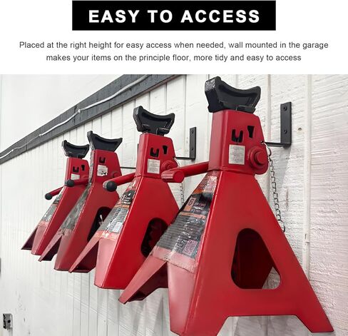 4 PCS Jack Stands Wall Mount Organizer, Heavy Duty Garage Hook Hanger for 2 & 3 & 4 & 5 & 6 Ton Jacks, Universal Car Jack Holder Garage Wall Storage Rack Mount Bracket in Saudi Arabia