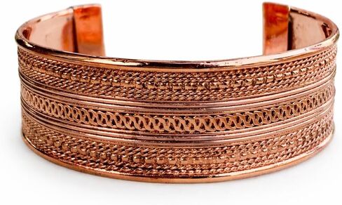 Pure Copper Cuff Bracelet Collection | Byzantine, Textured & Geometric Designs | Traditionally Worn Wellness Jewelry for Balance & Mindful Living | Unisex Open Bangle in Saudi Arabia