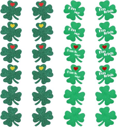 12 Pairs St. Patrick's Day Breast Pasties Disposable Satin Glitter Nipple Covers Kiss Me I'm Irish Adhesive Breast Pasties for Rave Parties Lingerie Festival Green and Gold Accessory in Saudi Arabia