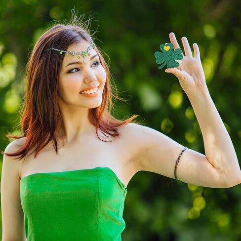 12 Pairs St. Patrick's Day Breast Pasties Disposable Satin Glitter Nipple Covers Kiss Me I'm Irish Adhesive Breast Pasties for Rave Parties Lingerie Festival Green and Gold Accessory in Saudi Arabia