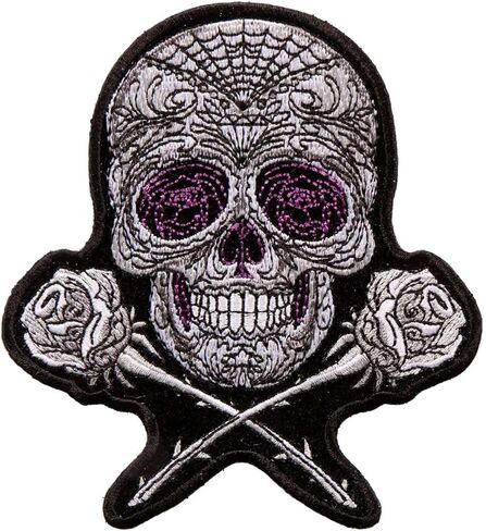 Hot Leathers Roses Sugar Skull 4"x5" Patch PPA9803-4 Width x 5 Height Inches in Saudi Arabia