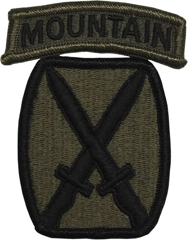 10th Mountain Division Patch with Tab Subdued in Saudi Arabia