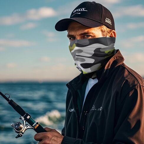 قناع تبريد للرقبة باللون الرمادي المموه من Bilymate - حماية من أشعة الشمس بعامل حماية من أشعة الشمس 50+، شبكة مسامية، غطاء رأس أنبوبي بدون خياطة للرجال والنساء - عصابة رأس متعددة الوظائف in Kuwait