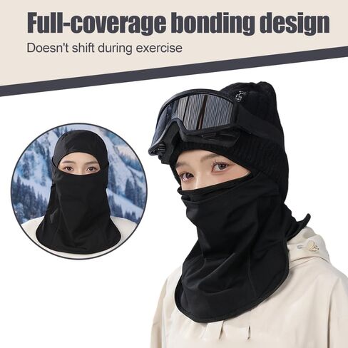 Ski Mask for Men & Women, Windproof Waterproof Balaclava Cold Weather Thermal Breathable Face Mask with Headphone Holes in Kuwait