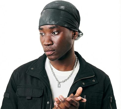 Durag for Waves & Locs - غطاء رأس طويل قابل للتمدد للرجال والنساء، نمط ملابس الشارع الهيب هوب، جاهز للهدايا (كسوف سموكي) in Saudi Arabia