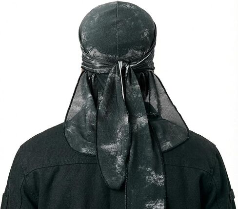 Durag for Waves & Locs - غطاء رأس طويل قابل للتمدد للرجال والنساء، نمط ملابس الشارع الهيب هوب، جاهز للهدايا (كسوف سموكي) in Saudi Arabia