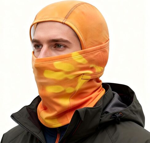 Ski Mask Base Layer, Color Changing Balaclava, Balaclava Color Changing, for use as an Inner Layer, Colour-Changing (Orange) in Kuwait