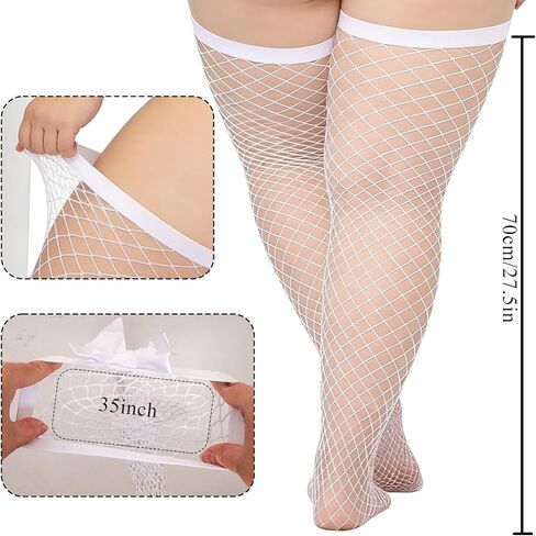 2 Pair Plus Size Fishnet Tights Stockings with Bows Thigh High Stockings for Women Party Cosplay in Saudi Arabia