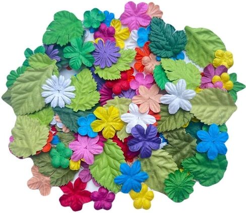 100 Pcs Mulberry Paper Flowers 30x30mm Mini Paper Flowers Scrapbooking Wedding DIY Craft Supplies Card in Kuwait