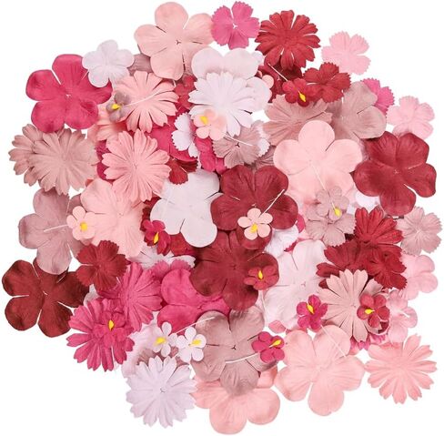 100 Pcs Mulberry Paper Flowers 30x30mm Mini Paper Flowers Scrapbooking Wedding DIY Craft Supplies Card in Kuwait