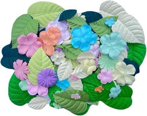 100 Pcs Mulberry Paper Flowers 30x30mm Mini Paper Flowers Scrapbooking Wedding DIY Craft Supplies Card in Kuwait