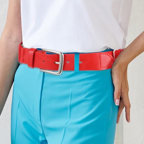 balacoo Adjustable Baseball Belt for Men and Women, Elastic Softball Sport Belt with Sturdy Red Faux Leather, Youth and Adult Outdoor Athletic Waistband in Saudi Arabia