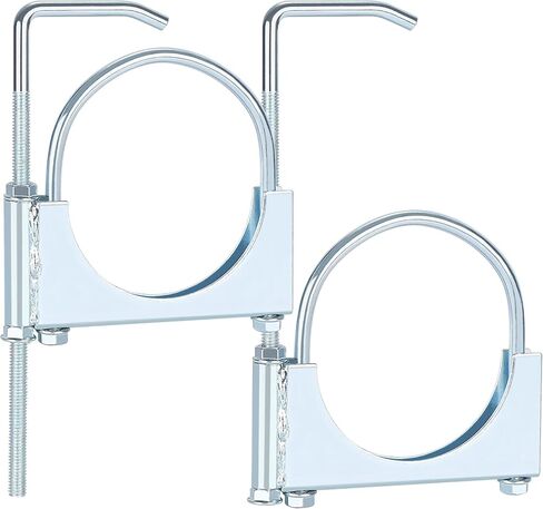 2 قطعة مشبك عادم عالمي مع شماعة، فولاذ عالي التحمل لأنابيب العادم، أنظمة كاتم صوت السيارات والشاحنات (3.5 بوصة) in Kuwait