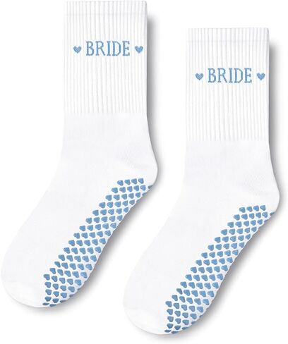 Etercycle Bride Pilates Socks, Bridal Shower Gifts Yoga Grip Sock for Women, Soft Cotton Non Slip Sock Wedding Bachelorette in Saudi Arabia