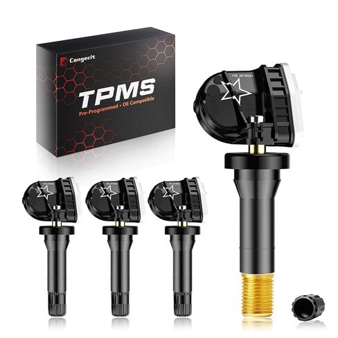 مستشعر TPMS مبرمج مسبقًا 433 ميجا هرتز متوافق مع Chevy Silverado1500 2500HD 3500HD(2019-2022)، Cruze(2016-2022)، Traverse(2016-2022)، Cadillac XT5 (2017-2022) OE# 13598773 13528563(4 قطع) in Kuwait