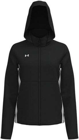 سترة نسائية منسوجة قابلة للتمدد من Under Armour - طاردة للماء LG باللون الأسود والأبيض in Saudi Arabia