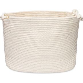 Parker Baby Rope Storage Cube Bin - 11 Inch Nursery Cubby Storage Bin Cubes for Cube Organizer, Closet Organizers and Storage Toy Bin, Rope Baskets Bins for Toys Storage - Gray