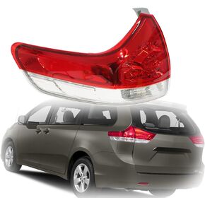 munirater 1-Pack Rear Left Tail Light Brake Lamp Assembly Replacement for 2011-2014 Toyota Sienna Outer Driver Side 8156008030 TO2804107