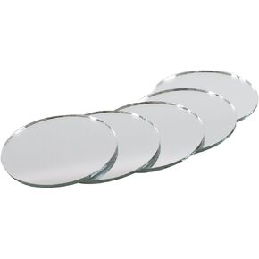 Super Z Outlet Mini Round 2" Inch Small Glass Mirror Circles for Arts & Crafts Projects, Traveling, Framing, Decoration (50 Pieces)