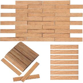 BESTOYARD Dollhouse Flooring Models 40pcs 1:12 Scale Floor Boards Mini Wooden Dollhouse Floor Boards Geometric Doll House Furniture Mini House Rectangular Tiles for Decoration