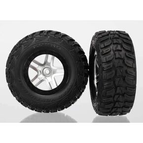 Traxxas 6874 Kumho Tires on Split Spoke, Satin Chrome Black