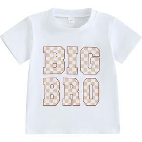 VISGOGO مجموعة ملابس متطابقة للأخ الصغير الكبير للأطفال الرضع رومبير رومبير على شكل لوحة فحص للأطفال الصغار ملابس لحديثي الولادة in Kuwait