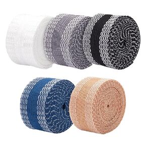 BENECREAT 5 Rolls 10.9 Yards Edge Shorten Self-Adhesive Pants Mouth Paste, 1 Inch Iron on Pants Shortening Tape, Hemming Fabric Tape for Clothes, Curtain, Suit Jean Trouser, Skirt