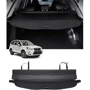 Powerty Compatible with Cargo Cover Subaru Forester 2014 2015 2016 2017 2018 Only for Electric Tailgate Retractable Rear Trunk Security Cover Shielding Shade Black (Not Fit Manual Tailgate)