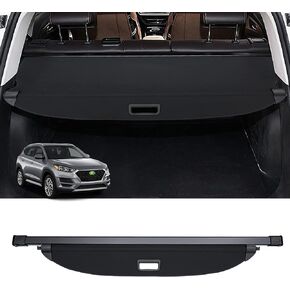 Powerty Compatible with Cargo Cover Hyundai Tucson 2024 2023 2022 Trunk Security Cover Retractable Shielding Shade Black No Gap Auto Accessories