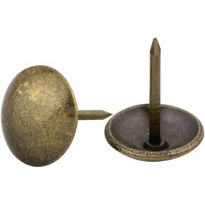 Yasorn 100pcs Antique Upholstery Nails Decorative Furniture Tacks Set Thumb Tack Push Pins DIY 1/2" Nailhead Bronze