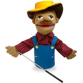 okegztoa 16 "دمى Entriloquist Puppet، دمى يدوية للأطفال دمى المباحث القطيفة للبالغين مع دمية فم قابلة للإزالة للأطفال الذين تتراوح أعمارهم بين 4-8، دمية يد للبالغين مع قضيب تحكم في الدمى قابل للتطوير in Kuwait