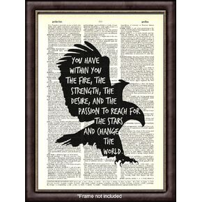 Eagle Inspirational Quote DICTIONARY ART PRINT - Original Upcycled Vintage Wall Decor Dictionary Page Book Art - Handmade Art Prints - Unframed