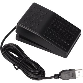 USB Foot Switch Pedal, High Sensitivity Multifunctional ABS Single Hands Free Footswitch Pedal with 2m Cable for Computer Mouse Keyboard