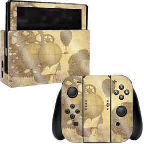 MightySkins Glossy Glitter Skin for Nintendo Switch - Steam Punk Paper | Protective, Durable High-Gloss Glitter Finish | Easy to Apply, Remove, and Change Styles | Made in The USA