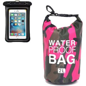 Loovit Waterproof Dry Bag 2L/5L/10L/15L/20L/30L, Roll Top Sack Keeps Gear Dry for Kayaking, Rafting, Boating, Swimming, Camping, Hiking, Beach, Fishing with Free Waterproof Phone Case