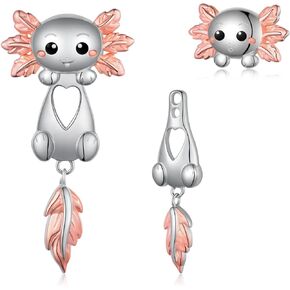 Daixiya Axolotl Gifts 925 Sterling Silver Hypoallergenic Axolotl Stud Earrings Cute Animal Jewelry Gift for Women Girls