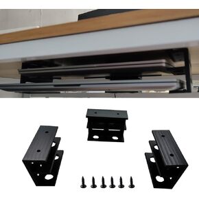 PIAOLGYI Under Desk Double Decker Laptop Holder Mount with Screw,Under Desk Laptop Mount Bracket,Add On Under Table Laptop/Keyboard Storage（3 Pcs）