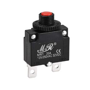 uxcell Thermal Circuit Breaker 20 Amp Push Button Reset Overload Protector 125/250V AC 32V DC with Quick Connect Terminal