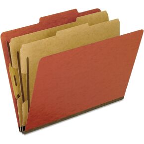 Pendaflex 1257R Classification Folders, 2 Dividers, Letter, 10/BX, Brick RD