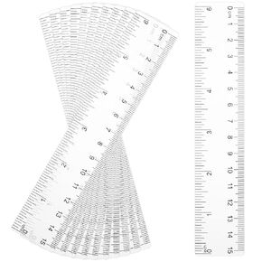 10pcs Clear Plastic Rulers - 6 Inch Flexible Straight Rulers with Inches and Metric Measuring Tool for Classroom, Drawing, School, Office