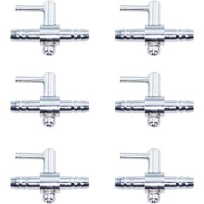 MTQY 6PCS 30x8x21mm Air Valve Diverter Stainless Steel Aquarium Air Flow Control Rod Pump Check Valve Air Flow Control Valve Suitable for Aquariums and Fish Tank
