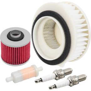 OuYi Motorcycle Air Filter & Oil Filter & Fuel Filter & Spark Plug Compatible with Yamaha XVS650 V-Star 650 Custom 1998-2011 XVS650AT V-Star Silverado 2003-2010 XVS650 DragStar 1997-2003