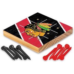 لعبة ريكو إندستريز NHL Peg Tic Tac Toe مقاس 4.25 بوصة × 4.25 بوصة لعبة خشبية بحجم السفر تيك تاك تو - ألعاب ربط الألعاب - متعة عائلية
