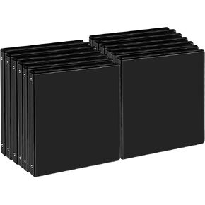 SUQJOY 0.5-inch 3-Ring Binder, 1/2 Inch Round Ring Binder with 2 Inside Pockets, 12 Pack Black Binder, Clear View Cover Binder Holds 8.5'' x 11''Paper for Office/Home/Back to School in Kuwait